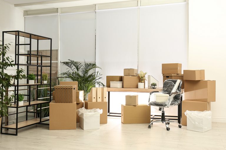 bigstock Cardboard Boxes And Packed Cha 411645004